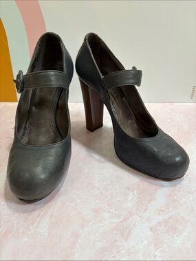 Joie Charcoal Gray Mary Jane High Block Hidden Platform Heel Pumps 38/US 8